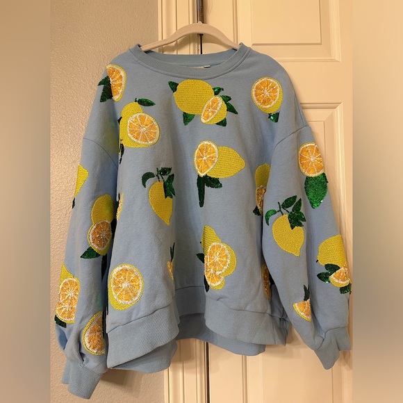 QUEEN OF SPARKLES Tops - Queen of Sparkles Lemon Sweatshirt